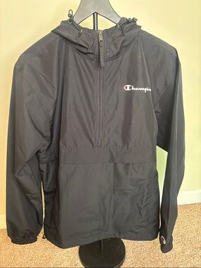3 for $30 Champion Black Half-Zip Hooded Windbreaker Men’s Size Small